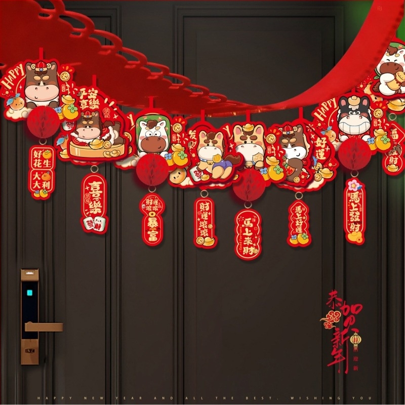 Κρεμαστά διακοσμητικά για αίθουσα με πόνυ σε καρτούν – χαρτί και κορδέλες, διακόσμηση για την άνοιξη