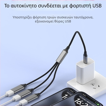 Jinhua Type-C USB hub με 3 θύρες – USB 2.0, καλώδιο 28,5 cm, χωρίς εξωτερική τροφοδοσία