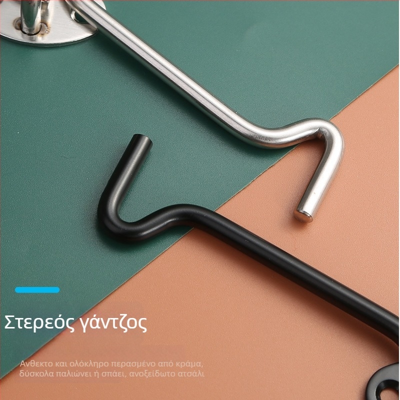 Άγκίστρο παραθύρου από ανοξείδωτο ατσάλι – κατάλληλο για ξύλινα παράθυρα και πόρτες, περιοριστής και κλειδαριά, γυαλισμένη/χρωμιωμένη επιφάνεια, στυλ Νέο Κινέζικο