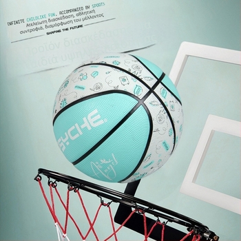PSYCHE Graffiti Series No.5 Junior Καουτσούκ Μπάσκετ για Εσωτερικούς/Εξωτερικούς Αγώνες — Αντιολισθητικό, Ανθεκτικό στη Φθορά