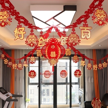 Σετ διακόσμήσης δωματίου γάμου, μη υφαντό ύφασμα, κορδέλα, διακοσμητικά τοποθέτησης χώρου, κατάλληλο ως δώρο γάμου