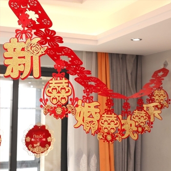 Σετ διακόσμήσης δωματίου γάμου, μη υφαντό ύφασμα, κορδέλα, διακοσμητικά τοποθέτησης χώρου, κατάλληλο ως δώρο γάμου