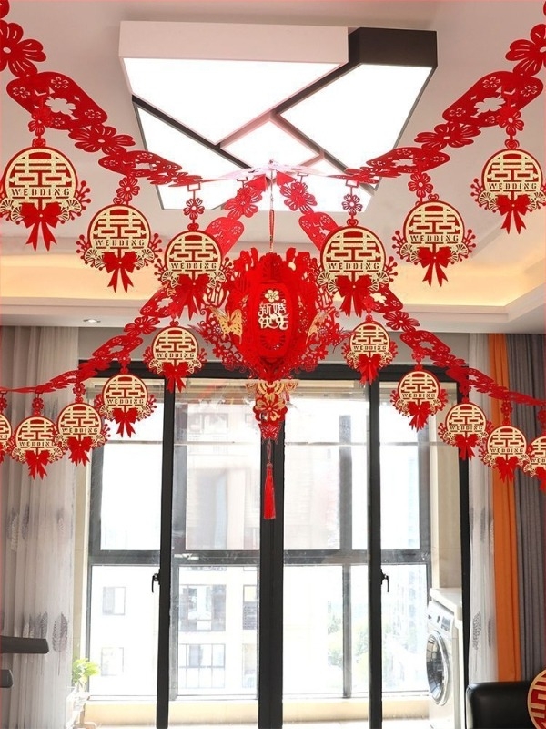 Σετ διακόσμήσης δωματίου γάμου, μη υφαντό ύφασμα, κορδέλα, διακοσμητικά τοποθέτησης χώρου, κατάλληλο ως δώρο γάμου