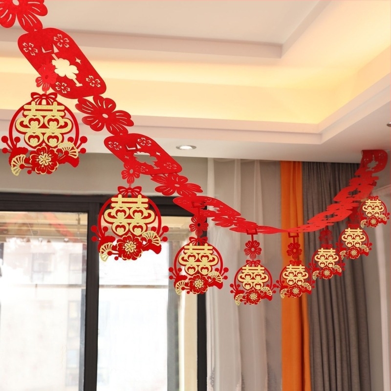 Σετ διακόσμήσης δωματίου γάμου, μη υφαντό ύφασμα, κορδέλα, διακοσμητικά τοποθέτησης χώρου, κατάλληλο ως δώρο γάμου