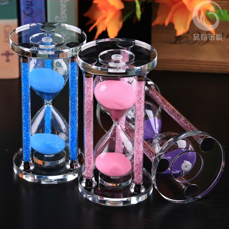 Κρυστάλλινη κλεψύδρα χρονομέτρου - χειροποίητη κατασκευή, Κ9 κρύσταλλο, μοντέρνος μινιμαλιστικός σχεδιασμός, μάρκα Pinming Nuohao