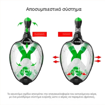 Wave σετ μάσκας κατάδυσης και στεγνού σνόρκελ για ελεύθερη κατάδυση – μεγάλος σκελετός, αντιθαμβωτικό, σιλικόνη, προέλευση Γκουανγκζού, WAVE/OEM, άλλη κατηγορία, προσαρμοστικό