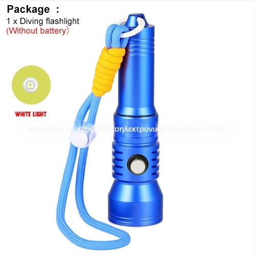 Υποβρύχιο φακό κατάδυσης — 2000 lumen, διακόπτης με οθόνη ισχύος, κράμα αλουμινίου, Asafee