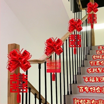 Αξεσουάρ διαμόρφωσης γάμου – διακόσμηση χειρολαβής σκάλας με μοτίβο latte art, κορδέλα από μη υφαντό ύφασμα (Μάρκα: Dongyang chengnuo yibai)