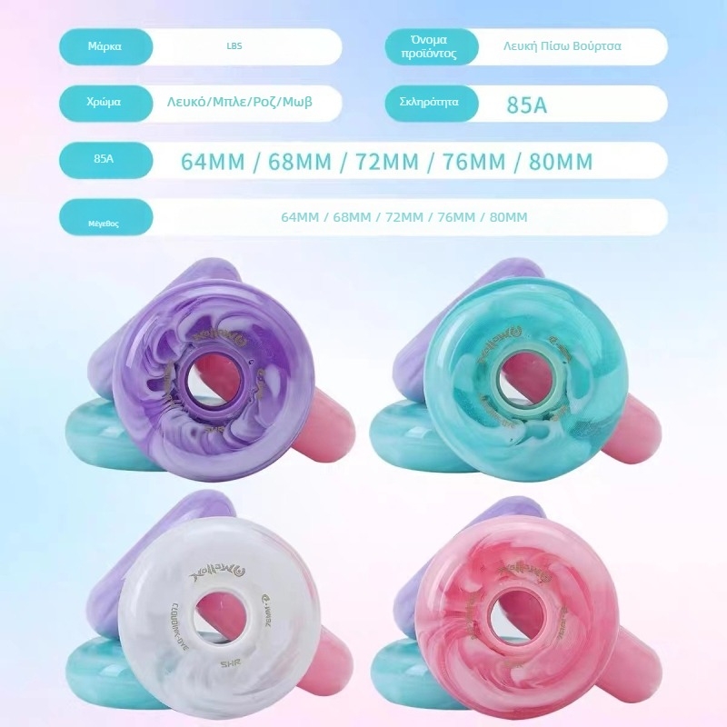 LBS Jade Wheel — επαγγελματικός μονότροχος τροχός για inline πατίνια, PU τροχός, TPR σόλα, κατάλληλο για παιδιά και ενήλικες