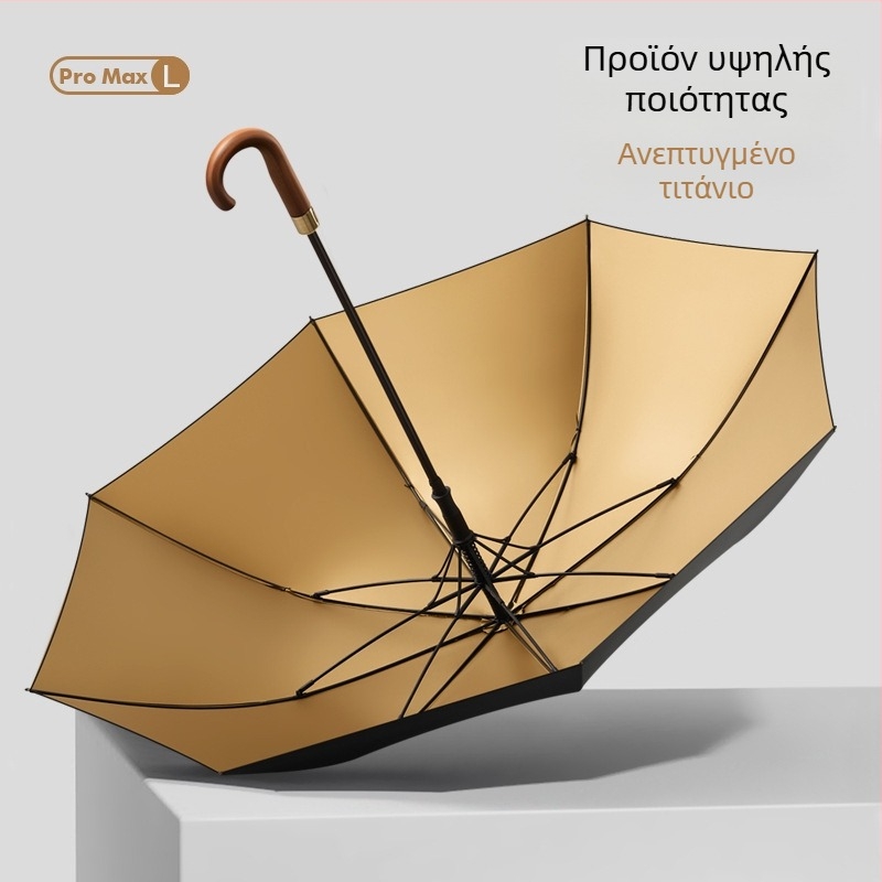 Ομπρέλα γκολφ με μακριά ξύλινη λαβή, 8 ακτίνες, UV προστασία UPF 50+, δυνατότητα προσαρμογή λογότυπου, χειροκίνητο άνοιγμα/κλείσιμο
