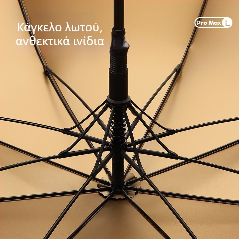 Ομπρέλα γκολφ με μακριά ξύλινη λαβή, 8 ακτίνες, UV προστασία UPF 50+, δυνατότητα προσαρμογή λογότυπου, χειροκίνητο άνοιγμα/κλείσιμο