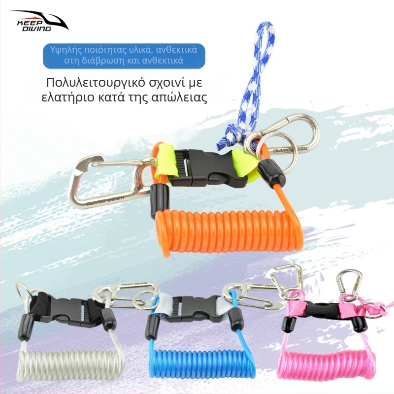 Λουρί κάμερας κατάδυσης με ελατήριο από ανοξείδωτο χάλυβα 316 και τηλεσκοπικό σκοινί (SSA-FDS21) – KEEP DIVING, Φωτισμός κατάδυσης