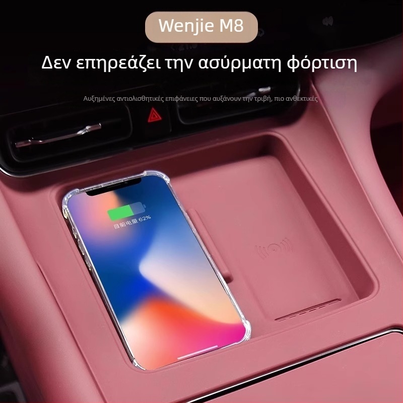 Σιλικονούχο πατάκι κεντρικής κονσόλας με ασύρματη φόρτιση για Wenjie M8 — προστασία από γρατζουνιές και σκόνη, κωδικός προϊόντος WTX-004