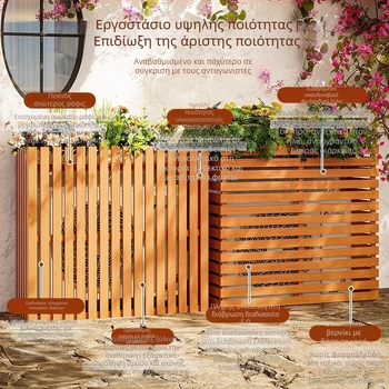 Ξύλινο εξωτερικό κάλυμμα κλιματιστικού Jiayi Wood Industry — κάλυμμα εξωτερικής μονάδας, μη παραμετροποιήσιμο