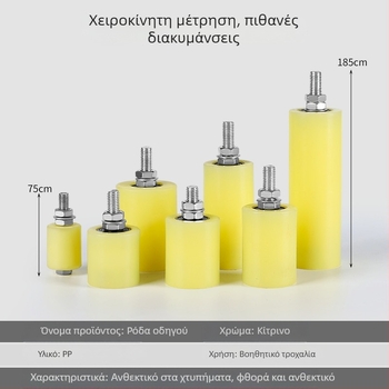 Νάιλον τροχός καθοδήγησης για συρόμενες πόρτες και ιμάντες μεταφοράς — εξωτερική διάμετρος 1, διάμετρος άξονα 1, ακτίνα αυλακιού σχοινιού 1, πάχος τοιχώματος 1