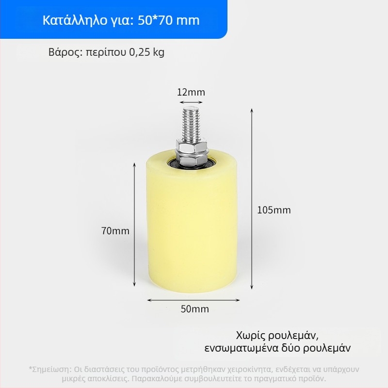 Νάιλον τροχός καθοδήγησης για συρόμενες πόρτες και ιμάντες μεταφοράς — εξωτερική διάμετρος 1, διάμετρος άξονα 1, ακτίνα αυλακιού σχοινιού 1, πάχος τοιχώματος 1