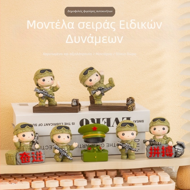 Φιγούρα γραφείου του στρατιώτη της Κόκκινης Στρατιάς – Ρητίνη, κινέζικου στυλ, διακοσμητικό δώρο