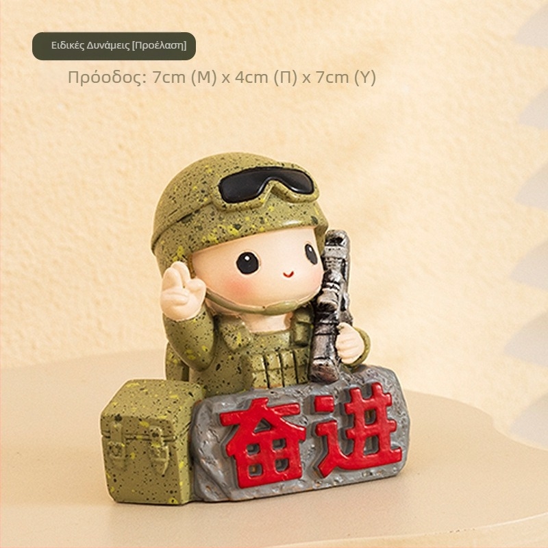 Φιγούρα γραφείου του στρατιώτη της Κόκκινης Στρατιάς – Ρητίνη, κινέζικου στυλ, διακοσμητικό δώρο