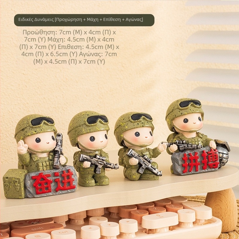 Φιγούρα γραφείου του στρατιώτη της Κόκκινης Στρατιάς – Ρητίνη, κινέζικου στυλ, διακοσμητικό δώρο