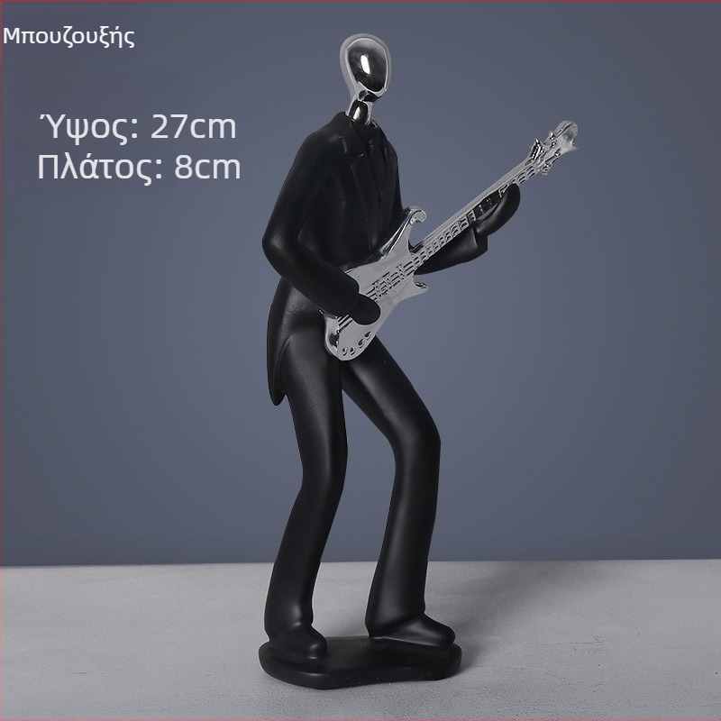 Γλυπτό ρητίνης με χαρακτήρες μουσικής μπάντας – Σκανδιναβικός μινιμαλιστικός σχεδιασμός για καθιστικό, διακοσμητικό για τηλεόραση και κρασί, αφαιρετική τέχνη, Violin