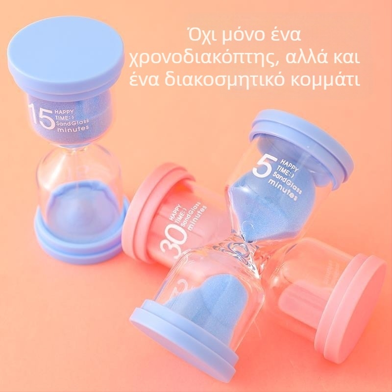 Διακοσμητικό κλεψύδρα χρονομετρητής σε σχήμα μακάρον, γυαλί, χειροποίητο, μοντέρνος μινιμαλιστικός σχεδιασμός