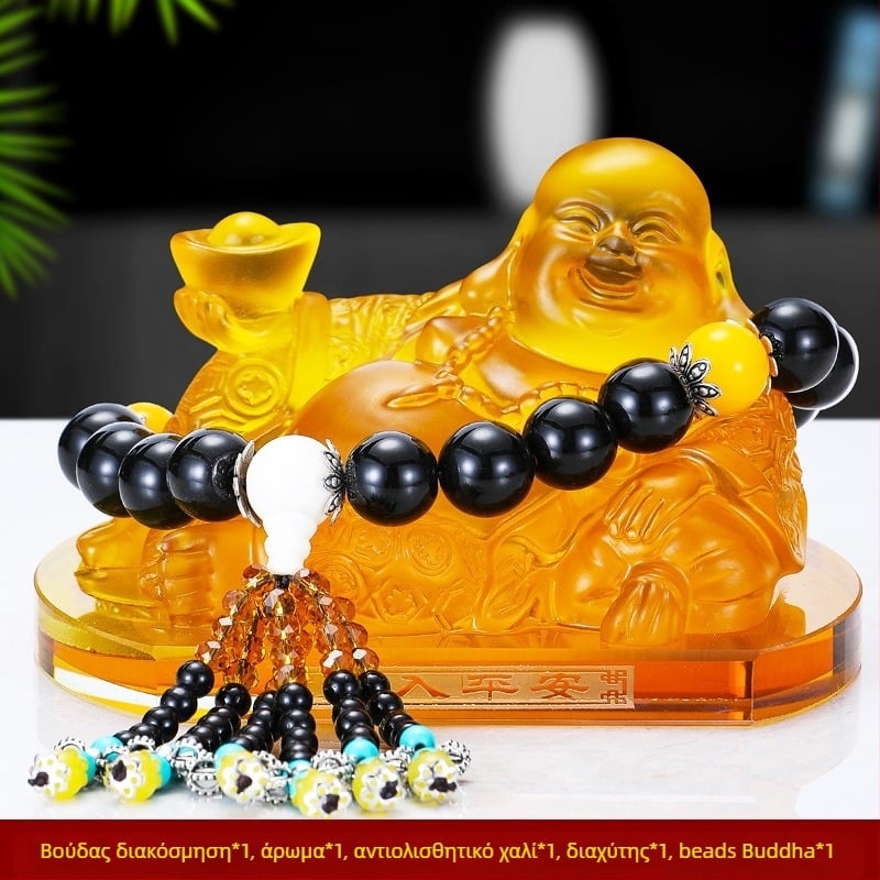 Jadei διακόσμηση αυτοκινήτου για άρωμα με άγαλμα Maitreya Buddha, μπουκάλι αρωματοθεραπείας για κεντρική κονσόλα, αυτοκινητικό διακοσμητικό — χωρίς ιδιωτικές ετικέτες