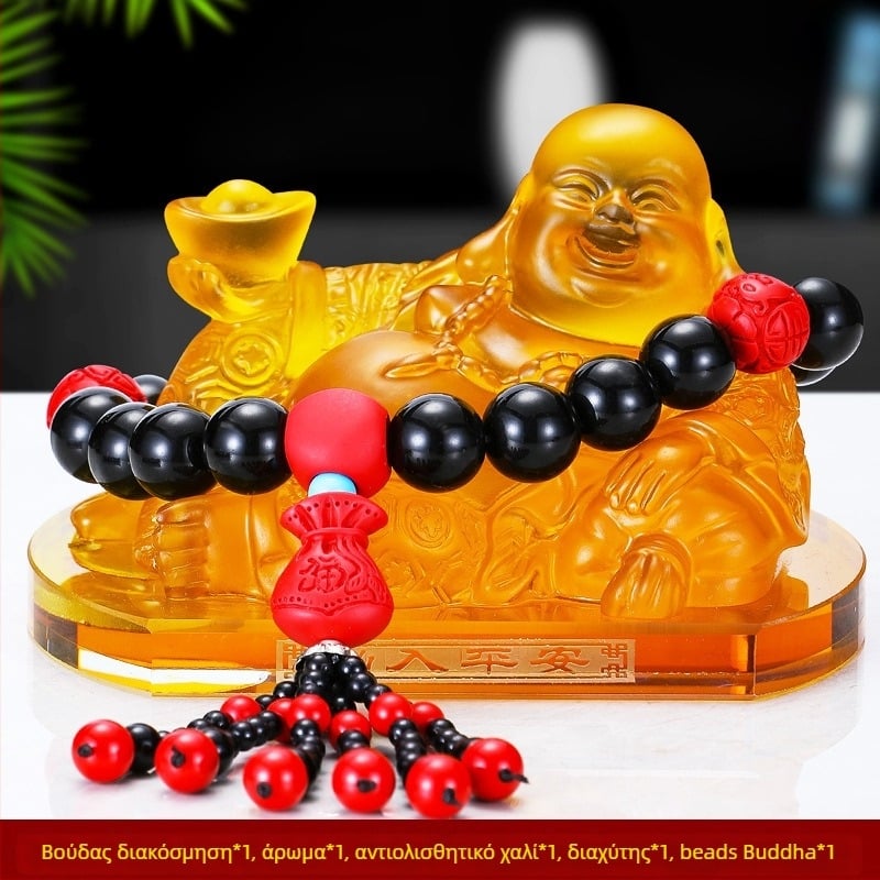 Jadei διακόσμηση αυτοκινήτου για άρωμα με άγαλμα Maitreya Buddha, μπουκάλι αρωματοθεραπείας για κεντρική κονσόλα, αυτοκινητικό διακοσμητικό — χωρίς ιδιωτικές ετικέτες