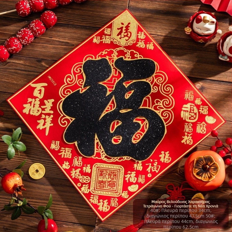 Ετικέτα πόρτας εισόδου από φλάνελ με χρυσό φύλλο, αυτοκόλλητο διακοσμητικό τοίχου κινέζικού στυλ για το σαλόνι, Ανοιξιάτικο Φεστιβάλ