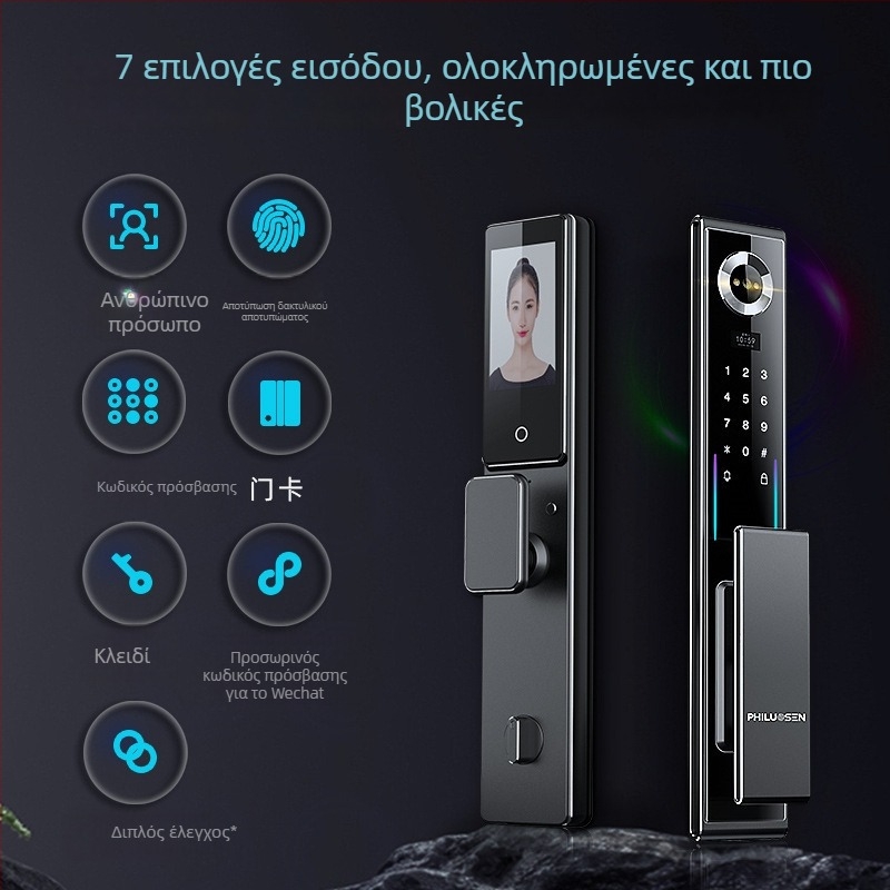 Έξυπνο λουκέτο με αποτύπωμα και 3D αναγνώριση προσώπου, μοντέλο C10, αποθήκευση αποτυπωμάτων 100, περισσότερες από 200k ξεκλειδώσεις, χρόνος σάρωσης 0.01s