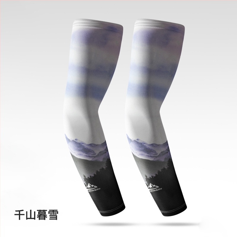 Εξωτερικό μανίκι βραχίονα με ύφασμα Ice Silk, ριγέ σχέδιο, αντιολισθητικό, διαπνέον, για άνδρες