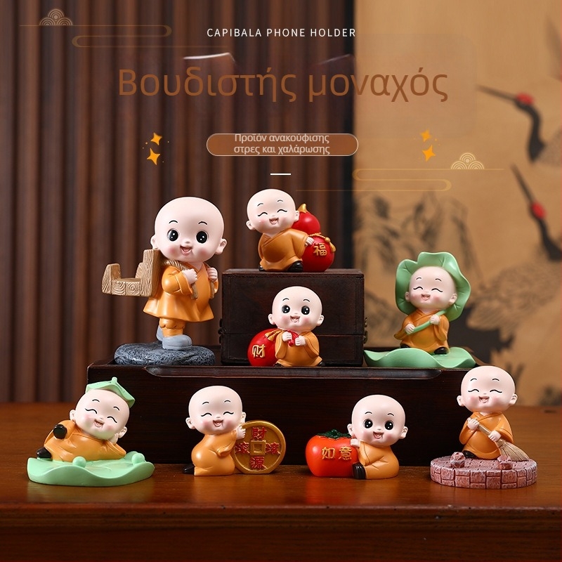 Φιγούρα μοναχού από ρητίνη σε κινεζικό στυλ, διακοσμητικό καρτούν, δώρο για το σπίτι