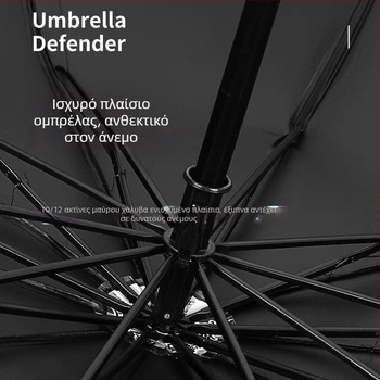 Πτυσσόμενη ομπρέλα, χειροκίνητο άνοιγμα/κλείσιμο, μεταλλικός σκελετός με 12 ράβδες, UPF50+ UV προστασία, αδιάβροχη