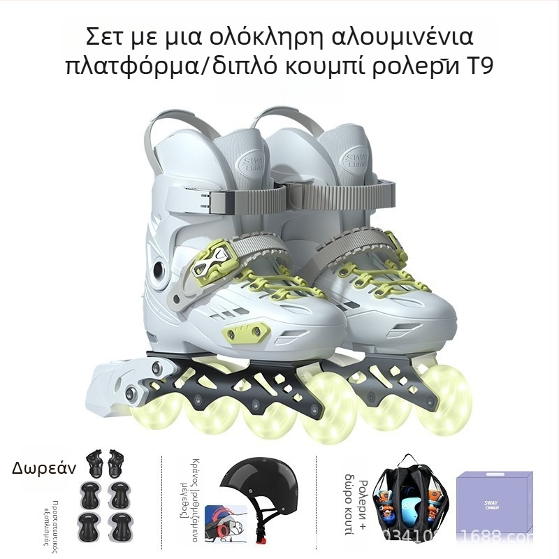 SWAY T9 Παιδικά Ρόλερ Πατίνια για Εκπαίδευση με Ενσωματωμένη Αλουμινένια Ράμα και PP Επάνω Μέρος