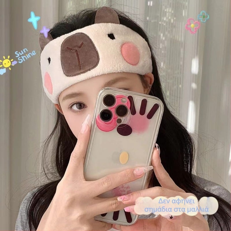 Λαστιχάκι μαλλιών για πλύσιμο προσώπου, καρτούν στυλ, ζωώδες/ζωδιακό σχέδιο, μάρκα Bile, άνοιξη 2024