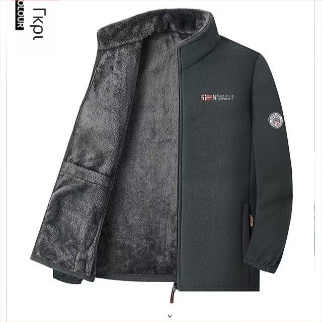 Ανδρικό χειμερινό φλίς μπουφάν Xx-9827a, εξωτερικό και επένδυση φλίς, θερμικό cardigan, χωρίς κουκούλα, για πεζοπορία και κατασκήνωση