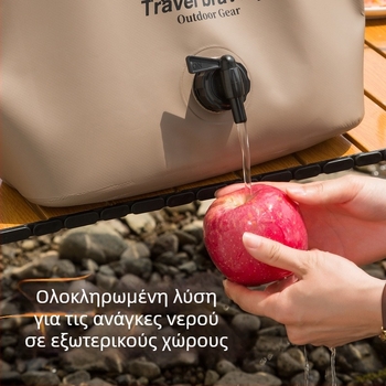 Υπαίθρια πτυσσόμενη φορητή αδιάβροχη τσάντα αποθήκευσης νερού με βαλβίδα, 8L, ύφασμα PVC με δίχτυ