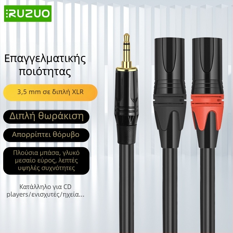 YYTCG Καλώδιο ήχου 3.5 mm προς διπλό XLR με PVC επένδυση για εξοπλισμό ήχου και βίντεο