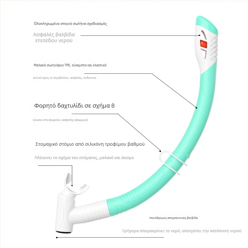 Σετ σνόρκλινγκ για παιδιά με μάσκα σιλικόνης με μεγάλο πλαίσιο и σωλήνα αναπνοής — ZMZDIVE