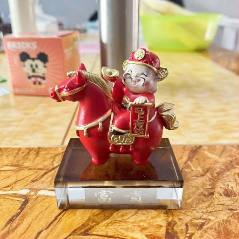 Χειροποίητη διακοσμητική φιγούρα από ρητίνη, Νέος Κινέζικος Στυλ, καρτούν мотив, κατάλληλη για σπίτι, γραφείο και αυτοκίνητο – Ziyang