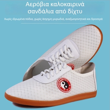 Παπούτσια Ταϊ Τσι – Αναπνεύσιμο επάνω μέρος με δίχτυ, Αντιολισθητική σόλα, Απορρόφηση ιδρώτα – Ενήλικες, Unisex, Παπούτσια εσωτερικής άσκησης