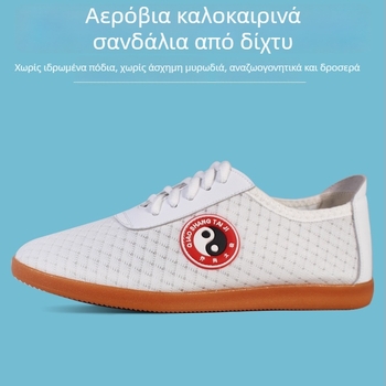 Παπούτσια Ταϊ Τσι – Αναπνεύσιμο επάνω μέρος με δίχτυ, Αντιολισθητική σόλα, Απορρόφηση ιδρώτα – Ενήλικες, Unisex, Παπούτσια εσωτερικής άσκησης