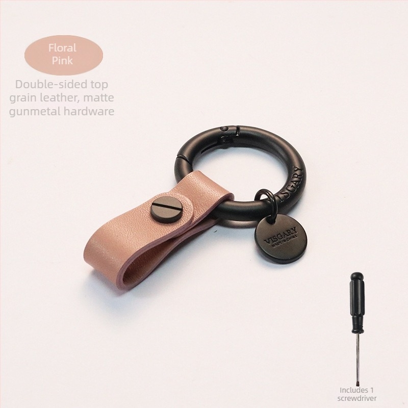 VISGARY Κλειδοθήκη από γνήσιο δέρμα με V-κούμπωμα, κομψός και λιτός