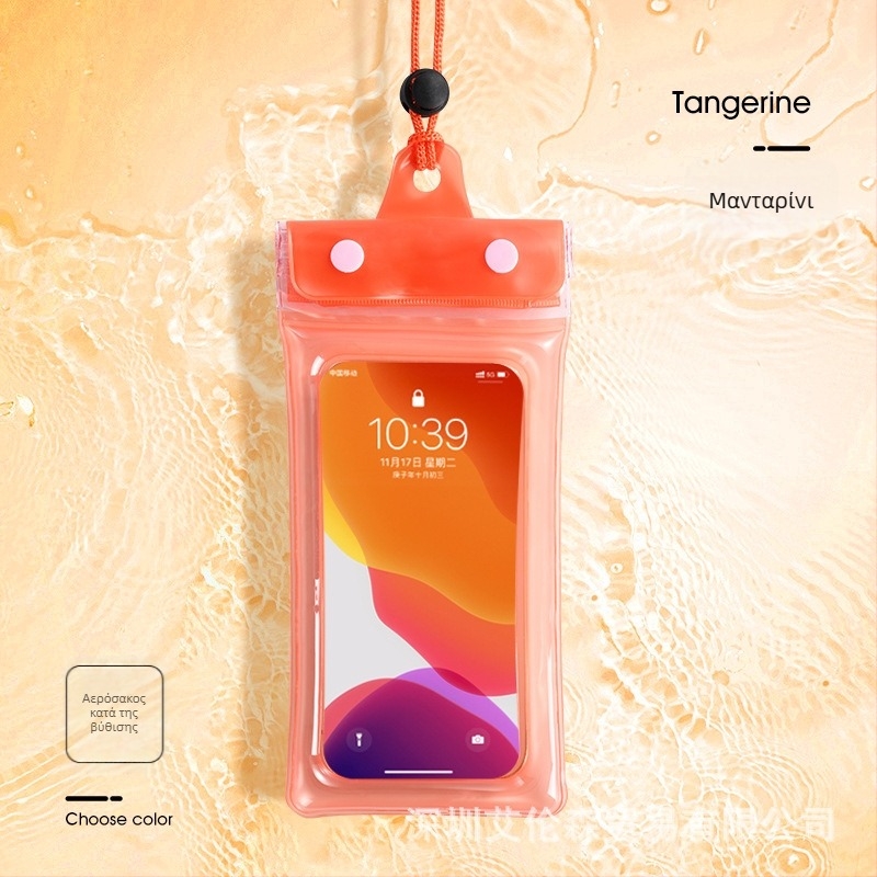 Airbag αδιάβροχο θήκη κινητού με οθόνη αφής, PVC υλικό, κατάλληλη για κατάδυση, κολύμβηση, ράφτινγκ, υποβρυχιακή φωτογράφηση και υπαίθρια χρήση.