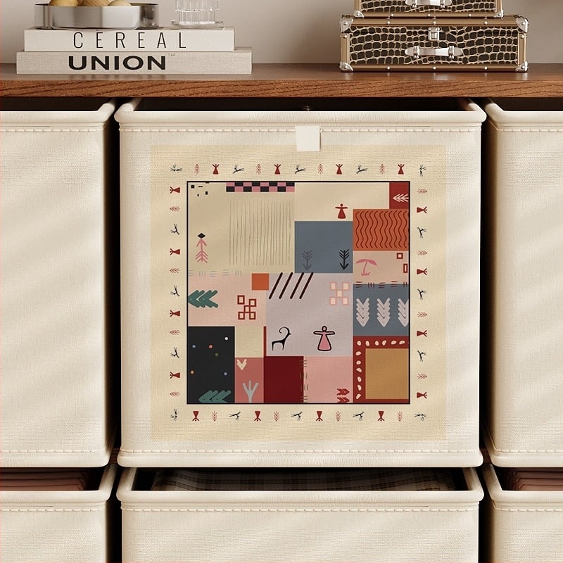 Αναδιπλούμενο υφασμάτινο κουτί αποθήκευσης με μοτίβο καρτούν, χωρητικότητα 10–20 λίτρα, φορητό, χωρίς καπάκι, οργάνωση ντουλάπας