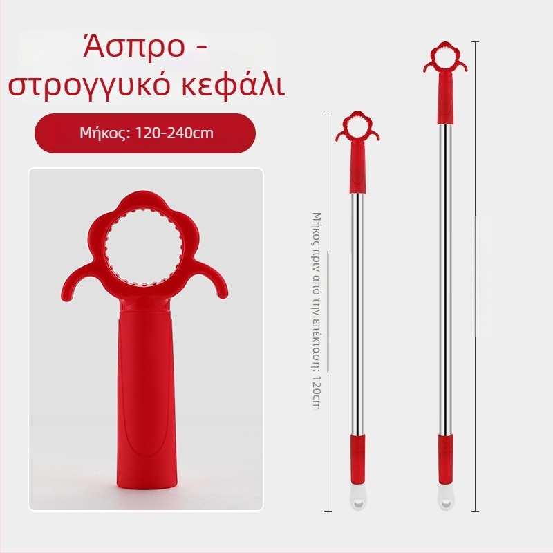 Ανοίχτης παραθύρων με ράβδο στήριξης για συρόμενο παράθυρο, ανοξείδωτο ατσάλι + ABS, φινίρισμα brushed, για πόρτες και παράθυρα