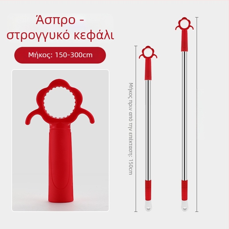 Ανοίχτης παραθύρων με ράβδο στήριξης για συρόμενο παράθυρο, ανοξείδωτο ατσάλι + ABS, φινίρισμα brushed, για πόρτες και παράθυρα