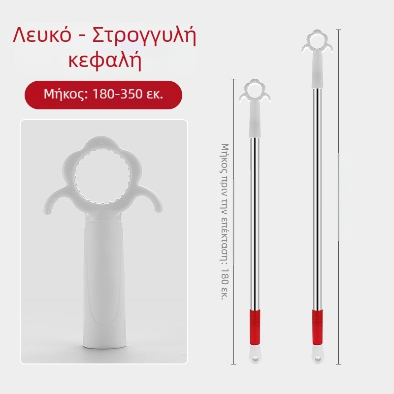 Ανοίχτης παραθύρων με ράβδο στήριξης για συρόμενο παράθυρο, ανοξείδωτο ατσάλι + ABS, φινίρισμα brushed, για πόρτες και παράθυρα