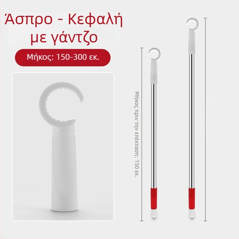 Ανοίχτης παραθύρων με ράβδο στήριξης για συρόμενο παράθυρο, ανοξείδωτο ατσάλι + ABS, φινίρισμα brushed, για πόρτες και παράθυρα