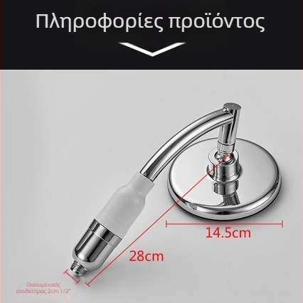 Χειροκίνητο κεφαλή ντους με κορυφαίο ψεκασμό – ABS, σύνδεση τεσσάρων σημείων, 0–90°C