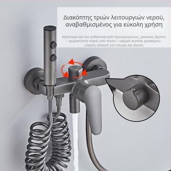 Σετ ντους από χαλκό με εντοιχισμένη εγκατάσταση, λειτουργία βροχής, στυλ πολυτελείας, στρογγυλή κεφαλή ντους